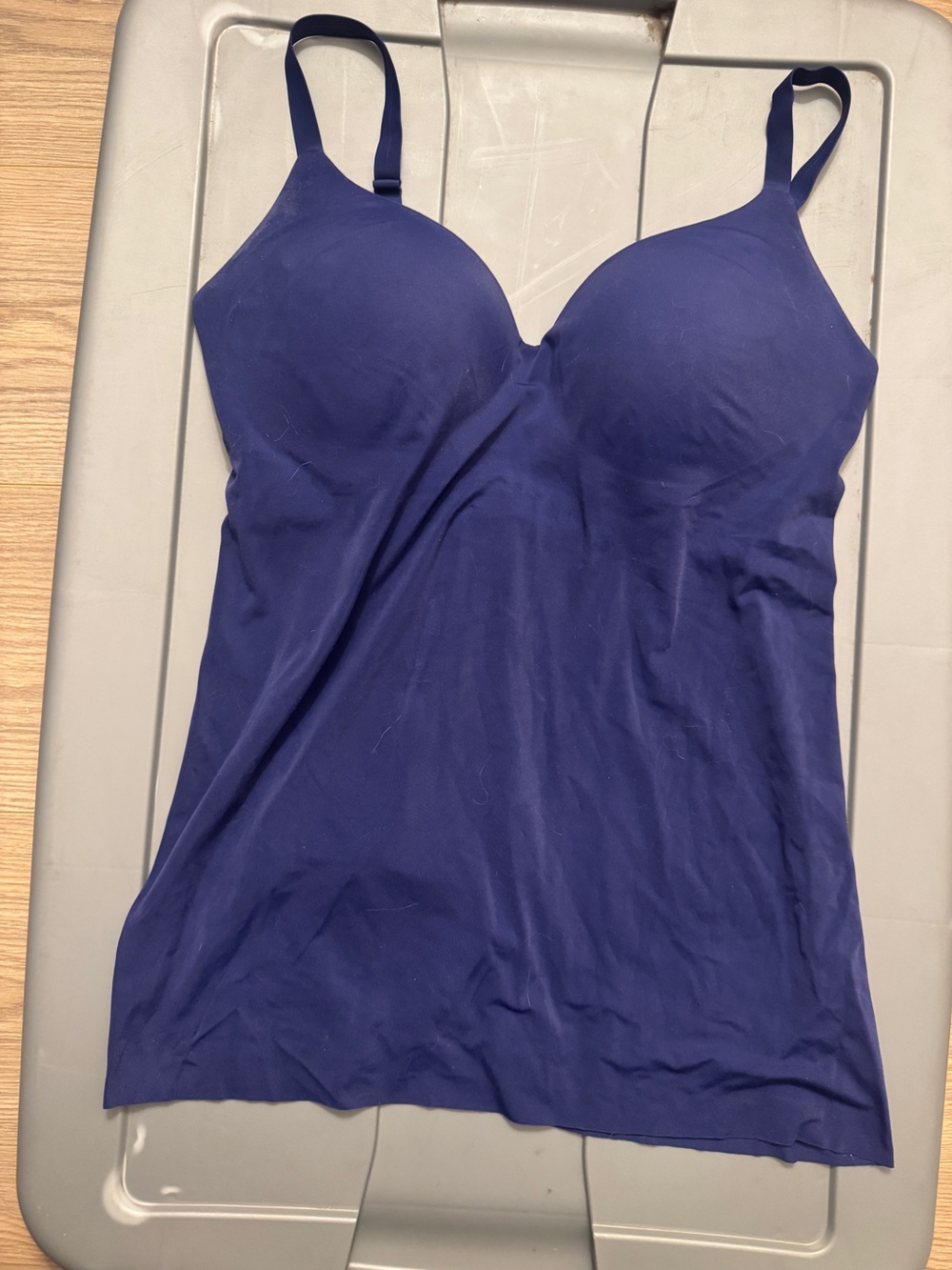 Uniqlo Navy Blue Sculpting Camisole with Built-In Cups